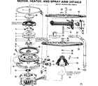 Kenmore 587700413 motor, heater, and spray arm details diagram