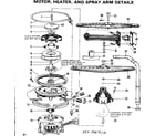 Kenmore 587700510 motor, heater, and spray arm details diagram