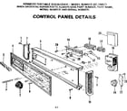 Kenmore 587700514 control panel details diagram