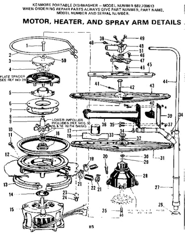 Motor heater & spray arm details