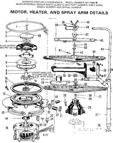 Motor heater and spray arm details
