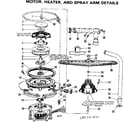 Kenmore 587701000 motor heater and spray arm details diagram