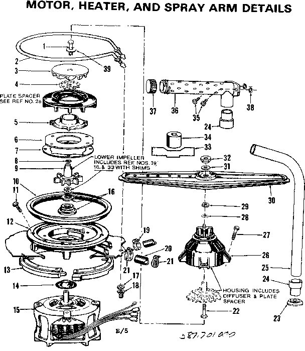 Motor heater and spray arm details