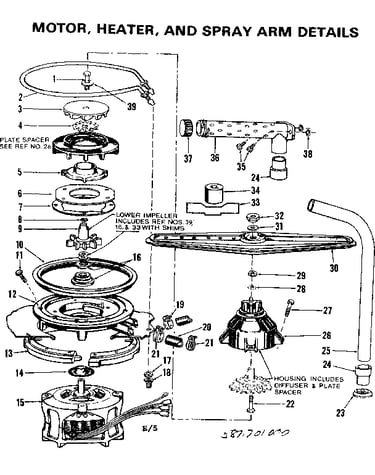 Motor heater and spray arm details