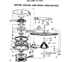 Kenmore 587701001 motor heater and spray arm details diagram