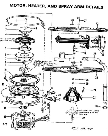 Motor heater and spray arm details