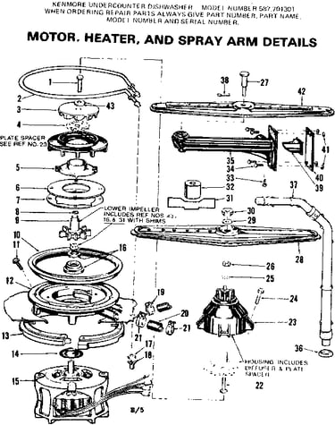 Motor heater and spray arm details