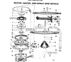 Kenmore 587701303 motor, heater, and spray arm details diagram