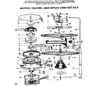 Kenmore 587701400 motor heater and spray arm details diagram