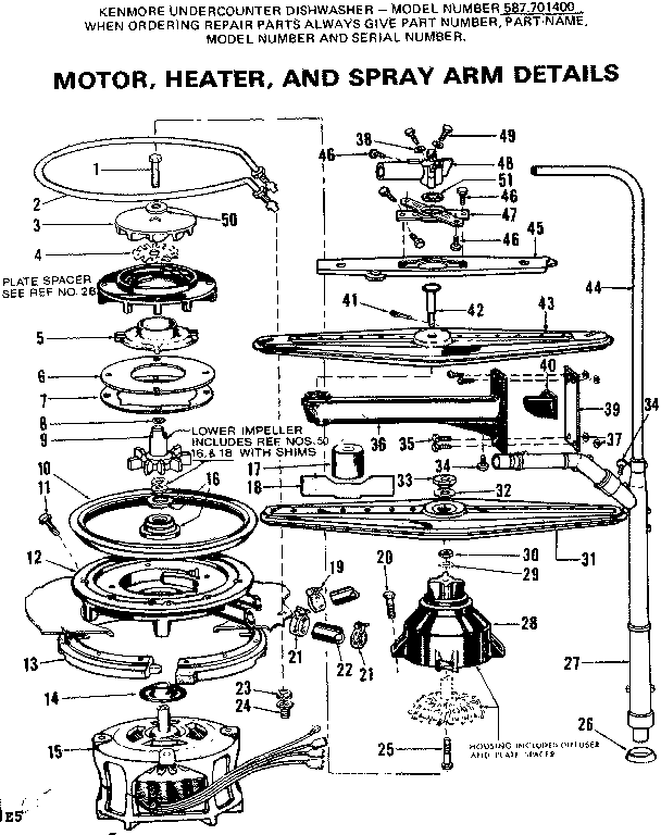 Motor heater and spray arm details
