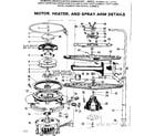 Kenmore 587701403 motor, heater, and spray arm details diagram