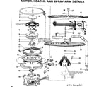 Kenmore 587701800 motor heater and spray arm details diagram