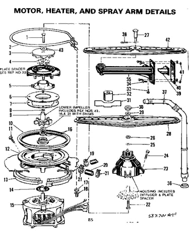 Motor heater and spray arm details
