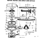 Kenmore 587701901 motor heater and spray arm details diagram