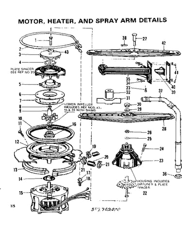 Motor, heater, and spray arm details