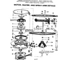 Kenmore 587702001 motor heater and spray arm details diagram