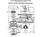 Kenmore 587702300 motor, heater, and spray arm details diagram