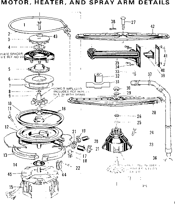 Motor,heater,& spray arm