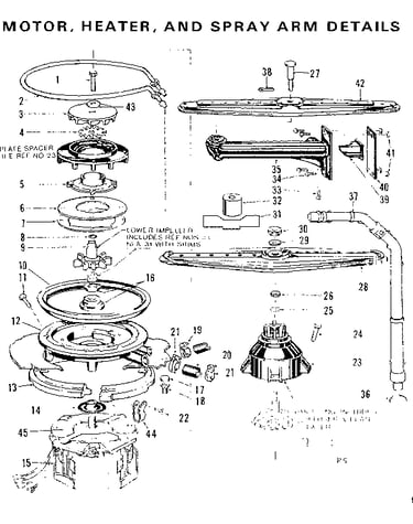 Motor,heater,& spray arm