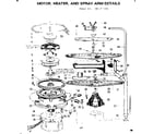 Kenmore 587703202 motor heater and spray arm details diagram