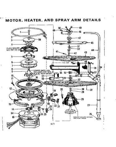 Motor,heater,& spray arm det.