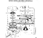 Kenmore 587703302 motor, heater, and spray arm details diagram