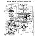 Kenmore 587703400 motor heater & spray arm details diagram