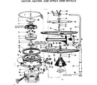 Kenmore 587703402 motor heater and spray arm details diagram