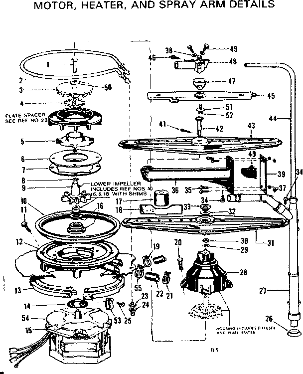 Motor heater and spray arm details