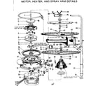 Kenmore 587703403 motor,heater,& spray arm details diagram