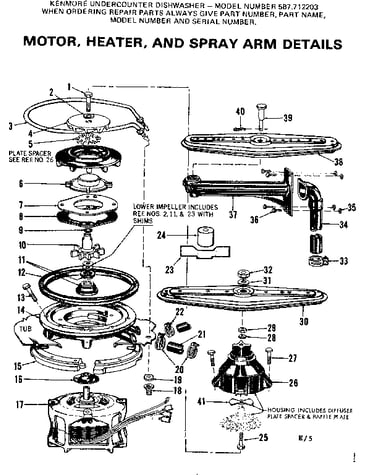 Motor, heater, andspray arm details