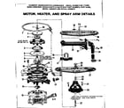 Kenmore 587712400 motor heater and spray arm details diagram