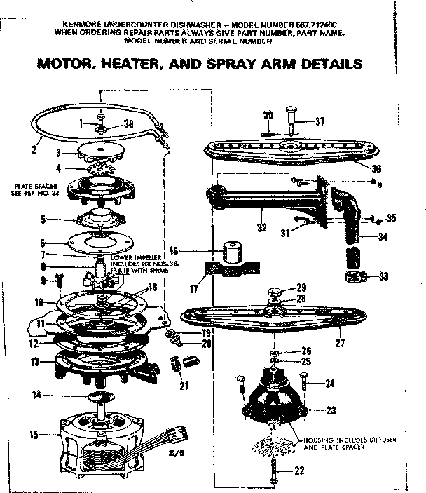 Motor heater and spray arm details
