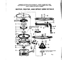 Kenmore 587712403 motor, heater, and spray arm details diagram