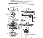 Kenmore 587712410 motor, heater, and spray arm details diagram