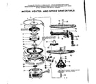 Kenmore 587715413 motor heater & spray arm details diagram