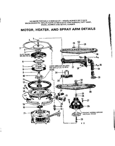 Motor heater & spray arm details