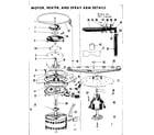 Kenmore 587718100 motor, heater, and spray arm details diagram