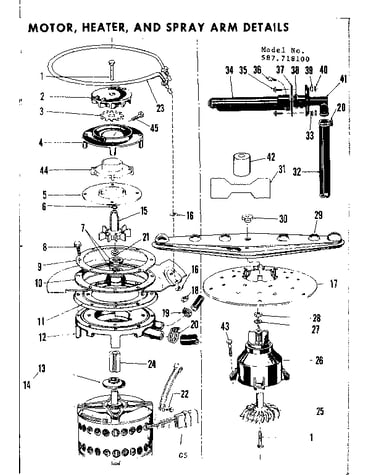 Motor, heater, and spray arm details