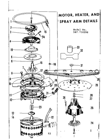 Motor-heater & spray arm details