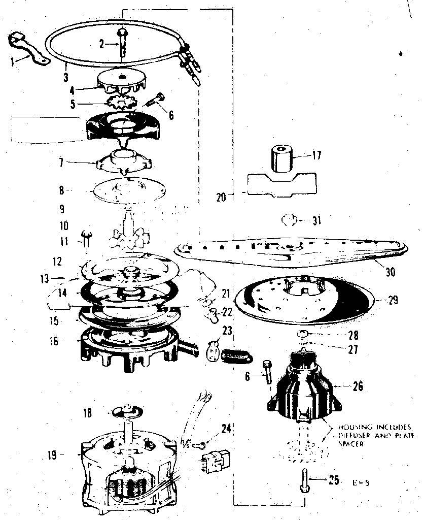 MOTOR, HEATER AND SPRAY ARM DETAILS