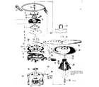 Kenmore 587720215 motor, heater and spray arm details diagram