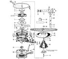 Kenmore 587720315 motor/heater & spray arm diagram
