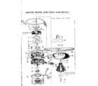 Kenmore 587721005 motor, heater and spray arm details diagram