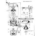 Kenmore 587721105 motor, heater, and spray arm details diagram