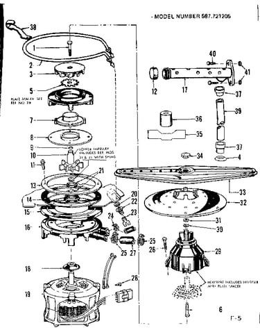 Motor, heater and spray arm details