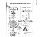 Kenmore 587721301 motor, heater & spray arm diagram