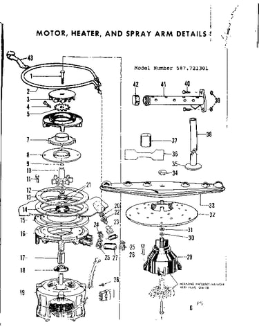 Motor, heater & spray arm
