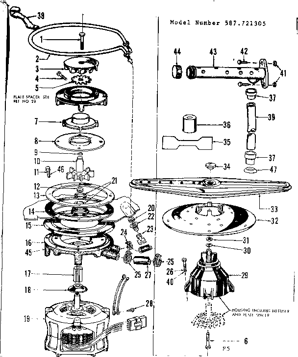 MOTOR, HEATER, AND SPRAY ARM DETAILS