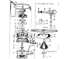 Kenmore 587721305 motor, heater, and spray arm details diagram
